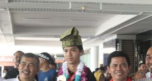Tengku Muhammad Septiadi Ardiansyah Peraih Emas Sea Games Disambut Meriah di Bandara Hang Nadim
