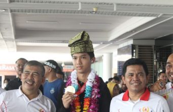 Tengku Muhammad Septiadi Ardiansyah Peraih Emas Sea Games Disambut Meriah di Bandara Hang Nadim