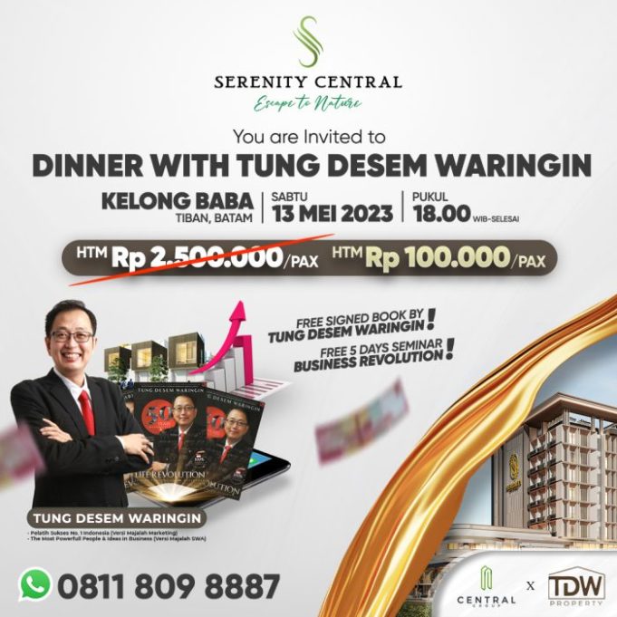 Dapatkan Rahasia dan Trik Sukses Berinvestasi di Properti Bersama Tung Desem Waringin