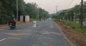 Marka Peringatan di Jalan S Parman Berwujud Tong Makan Korban