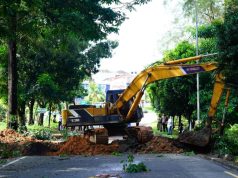 Quick Response BP Batam Lakukan Penanganan pada Jalan Amblas Gajah Mada – Tiban, Masyarakat Dihimbau Tetap Berhati-hati