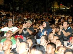 Kemeriahan Nobar Timnas Indonesia U-23 vs Uzbekistan di Sekretariat KONI Kota Batam