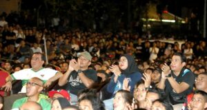 Kemeriahan Nobar Timnas Indonesia U-23 vs Uzbekistan di Sekretariat KONI Kota Batam