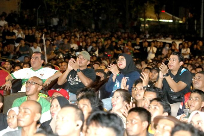 Kemeriahan Nobar Timnas Indonesia U-23 vs Uzbekistan di Sekretariat KONI Kota Batam