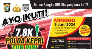 Ada Hadiah Paket Umroh, Polda Kepri Fun Run Bakal Digelar 9 Juni Mendatang