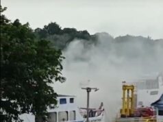 Kapal Roro KMP Mulia Nusantara Terbakar di Pelabuhan Punggur Batam