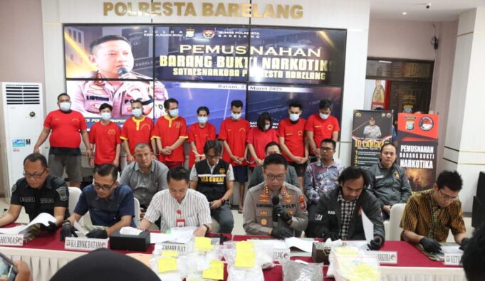 Polresta Barelang Musnahkan Ribuan Gram Narkotika Hasil Operasi Tiga Bulan Terakhir