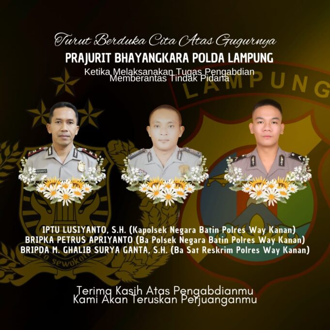 Gerebek Sabung Ayam, Tiga Polisi di Lampung Tewas