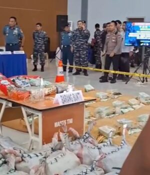 Kapal Pengangkut Narkoba di Karimun Berbendera Thailand Barang bukti narkoba di perairan Karimun