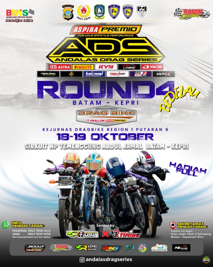 Ayo Ramaikan Andalas Drag Series (ADS) Round 4 di Batam