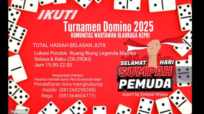 Wartawan Kepri Kibarkan Semangat Sumpah Pemuda Lewat Turnamen Domino 2025 – Gratis, Berhadiah Besar, Ayo Ikut!