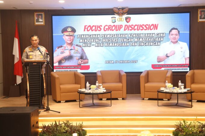 Polda Kepri Gelar FGD Bahas Penanganan Konflik Lahan untuk Dukung Iklim Investasi yang Berkeadilan