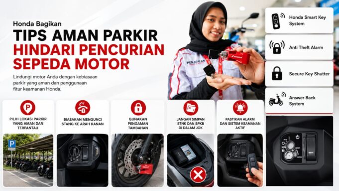 Honda Bagikan Tips Aman Parkir Hindari Pencurian Sepeda Motor