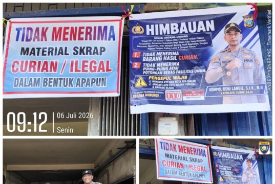 Cegah Penadahan Barang Bukti Pencurian, Polsek Lubuk Baja Sebarkan Spanduk ke Sejumlah Pengepul Rongsokan