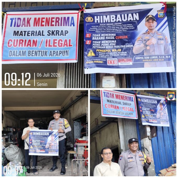 Cegah Penadahan Barang Bukti Pencurian, Polsek Lubuk Baja Sebarkan Spanduk ke Sejumlah Pengepul Rongsokan
