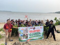 Aksi Peduli Lingkungan: Relawan Rumah Zakat, Gaskan, dan PPDL Tanam 500 Bibit Mangrove di Pulau Dompak